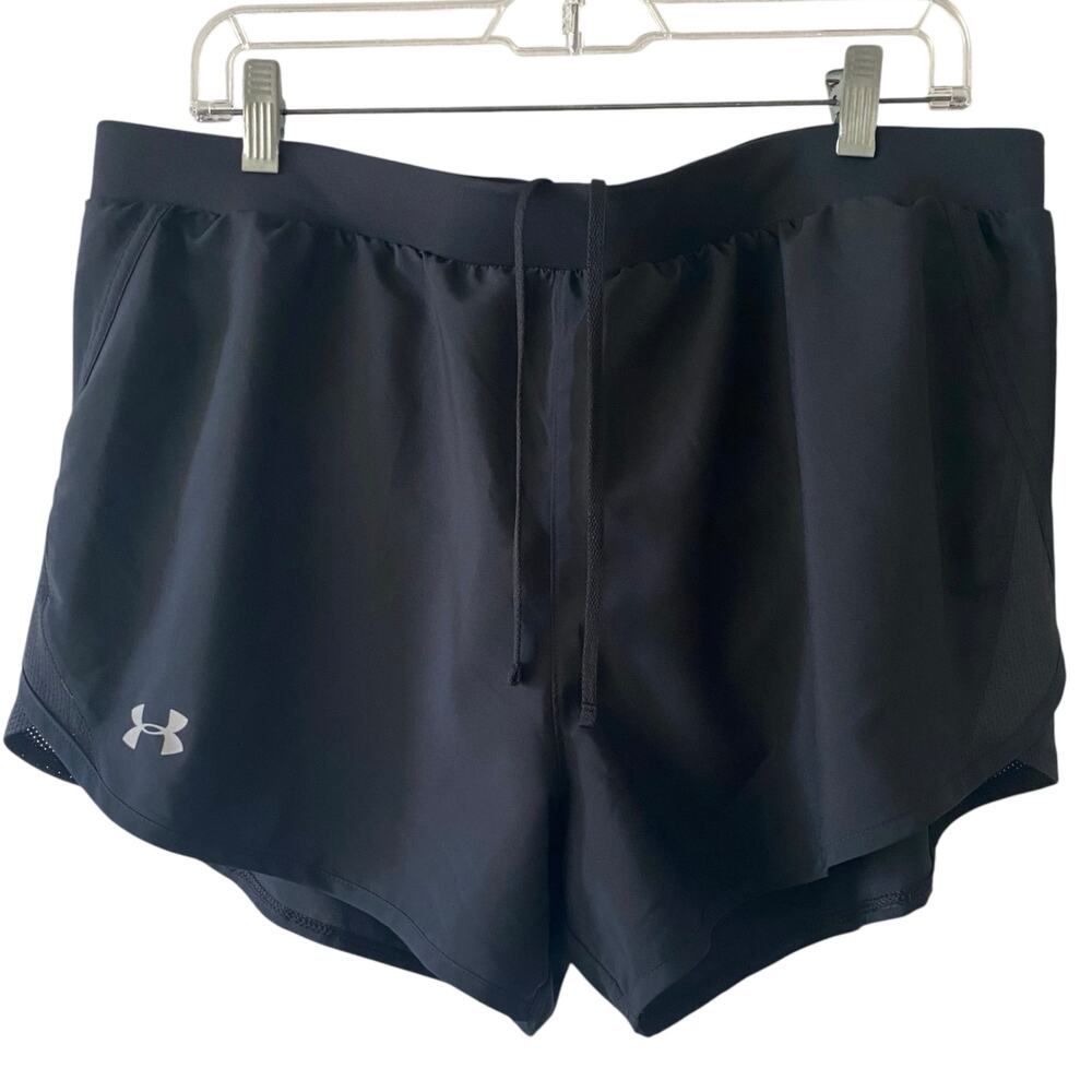 NEW UNDERARMOUR Activewear Loose Fit Shorts Black Size XL Built in Brief Running
